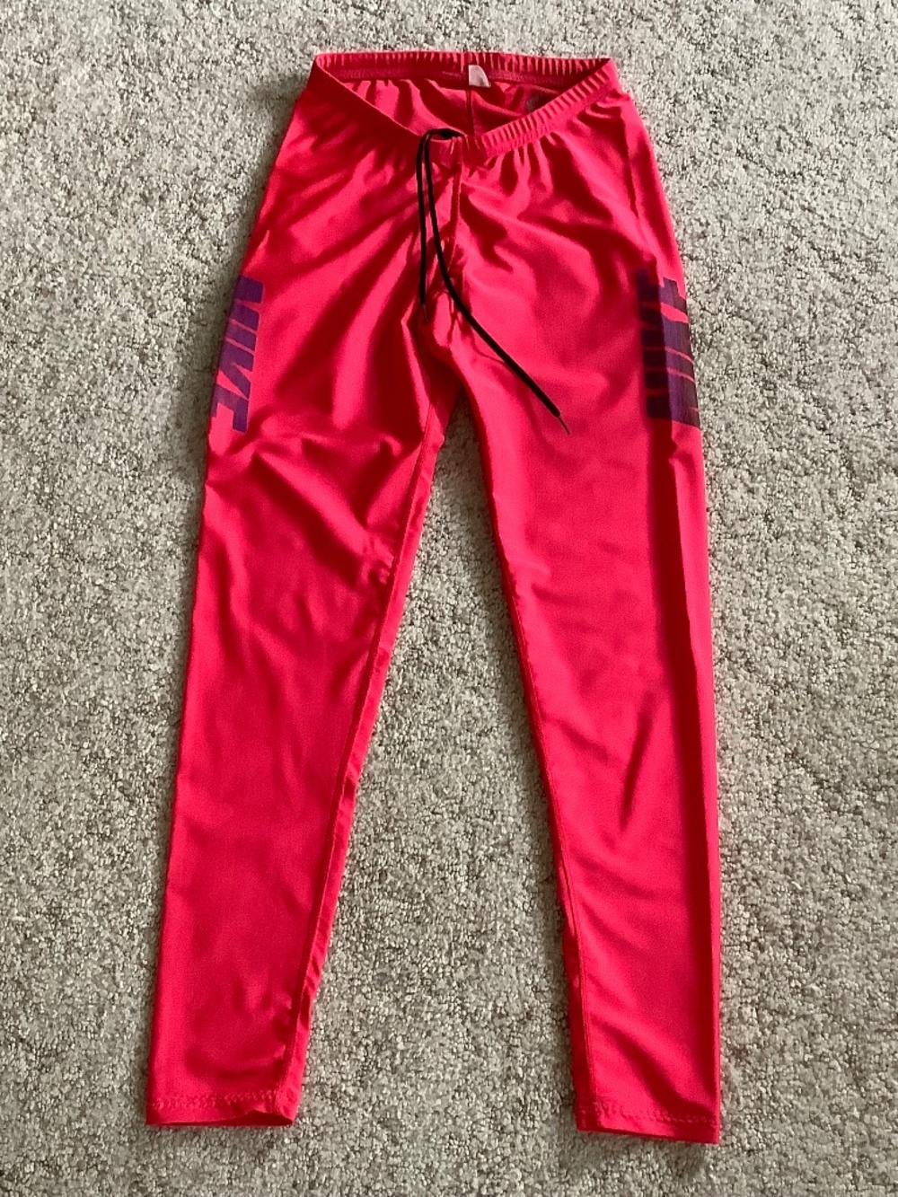 Vintage 1980s NIKE Unisex Shiny Spandex RUNNING TIGHTS Compression Pants LARGE